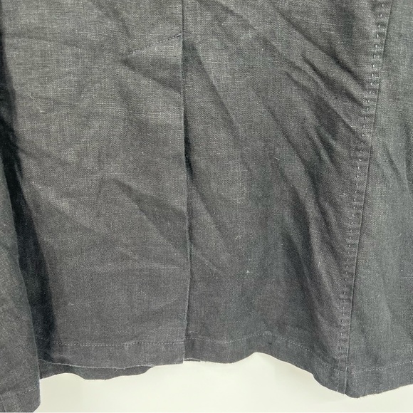 Eileen Fisher 100% Irish Linen Black Blouse Shirt Cardigan Jacket Lightweight L - Picture 5 of 6
